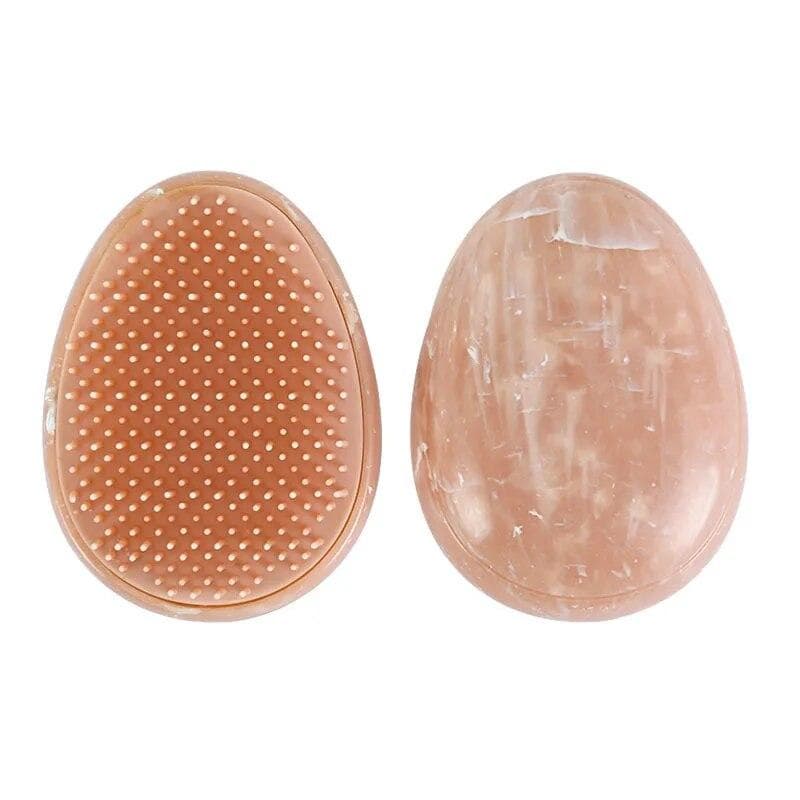 Marbling Egg Shape Hair Brush Anti-knotting Hair Smoothing Comb Scalp Massage Hairbrush Hair Care pink