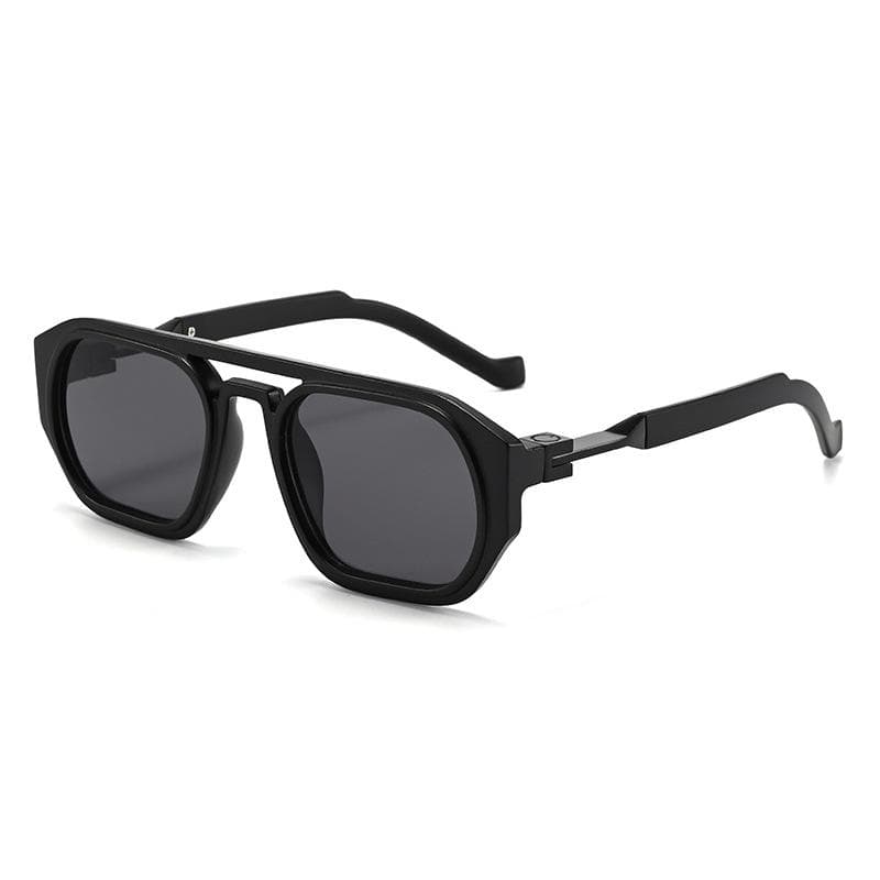 Y2K Fashion Square Double Bridge Sunglasses Women Men Retro Polygonal Frame UV400 Transparent Gradient Lenses as picture
