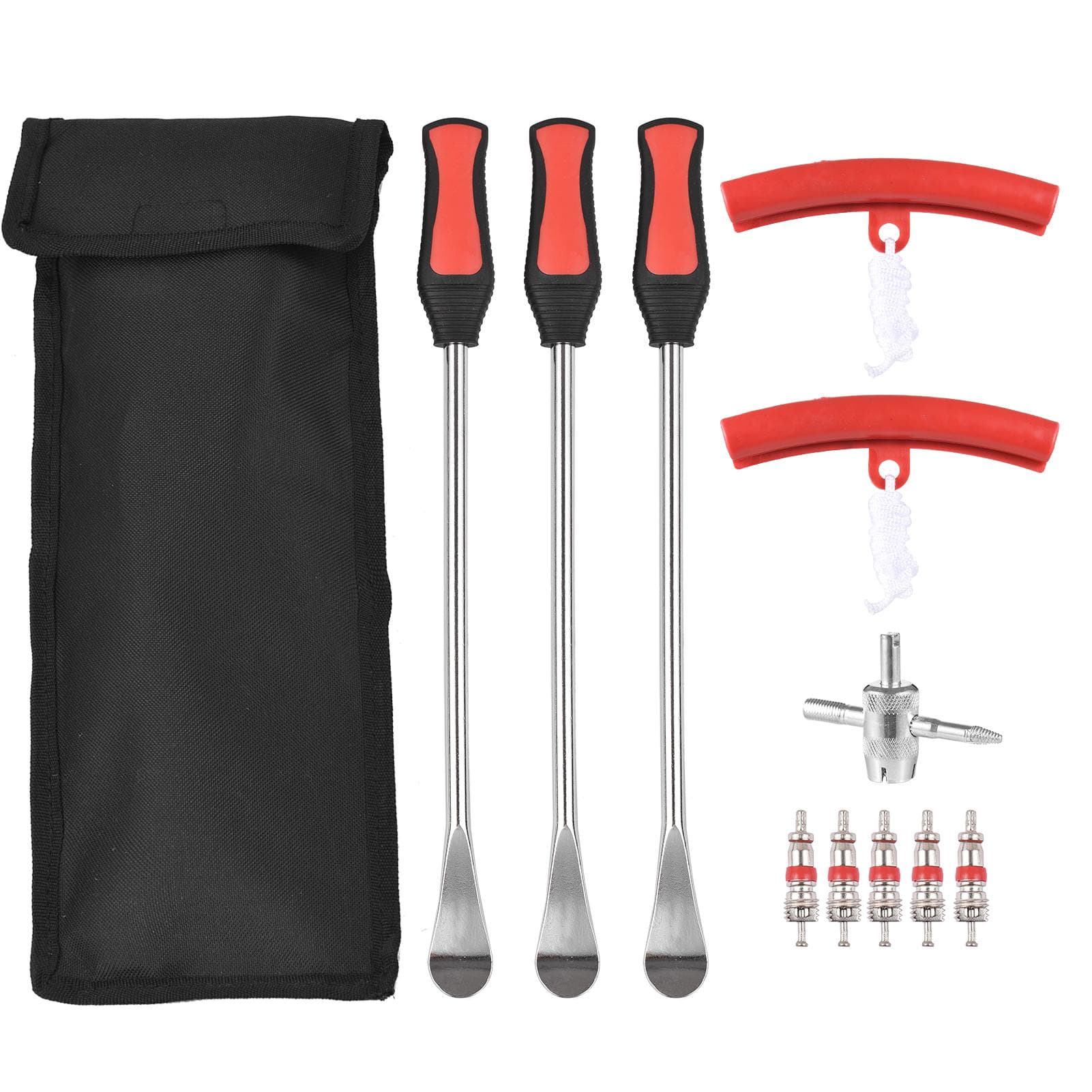 Tire Lever Set Bike Motorcycle Tire Spoon Tyre Changing Tool Tire Removal Repair Tools with Rim red