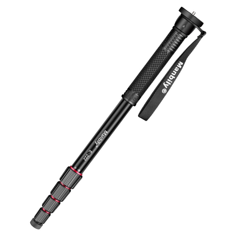 Manbily E-222 64.1-inch Camera Monopod Aluminum Alloy 5 Sections 5kg/11lbs Load Capacity with 1/4in black