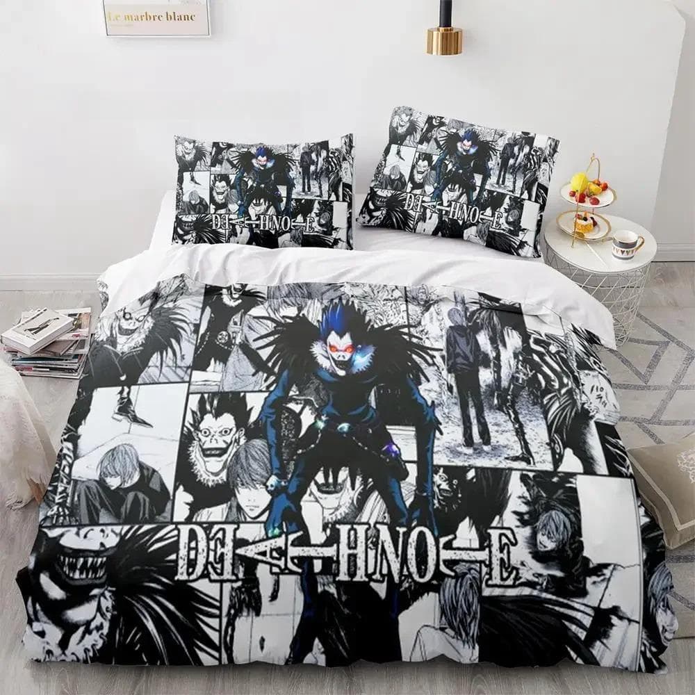 Death Note Bedding Set Single Twin Full Queen King Size Bed Set Adult Kids Bedroom Duvet cover Sets 3D Print Anime Death Note 70x133cm 2pcs
