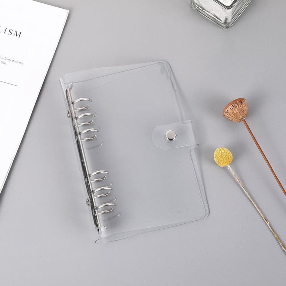 1PC Travel Ledger Seal Punch Card Notebook Transparent Loose-Leaf PVC Shell Ledger A6