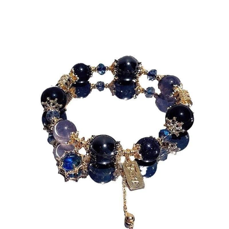 1Pc Exquisite Agate Crystal Fashion Style Natural Stone Colourful Beaded Bracelet Men Women Party Daily Gift MULTI