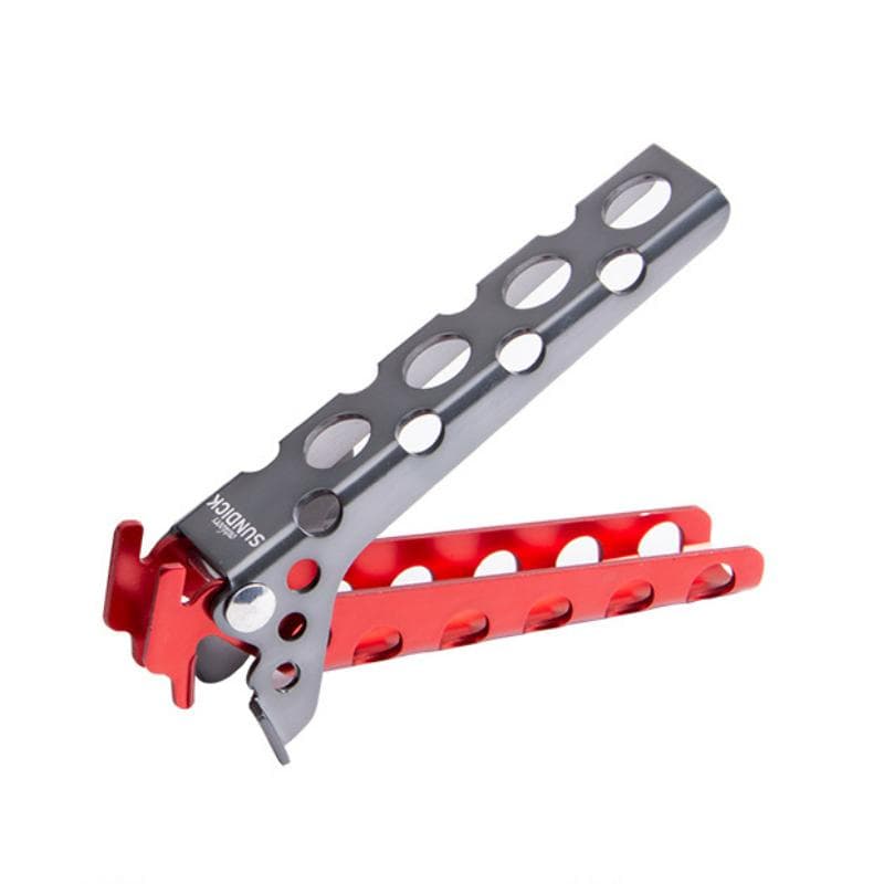 Camping Anti-hot Pot Pan Bowl Gripper Anti-Scald Handle Holder Clip Clamp For Outdoor Cooking Picnic Hiking Barbecue Cookware red
