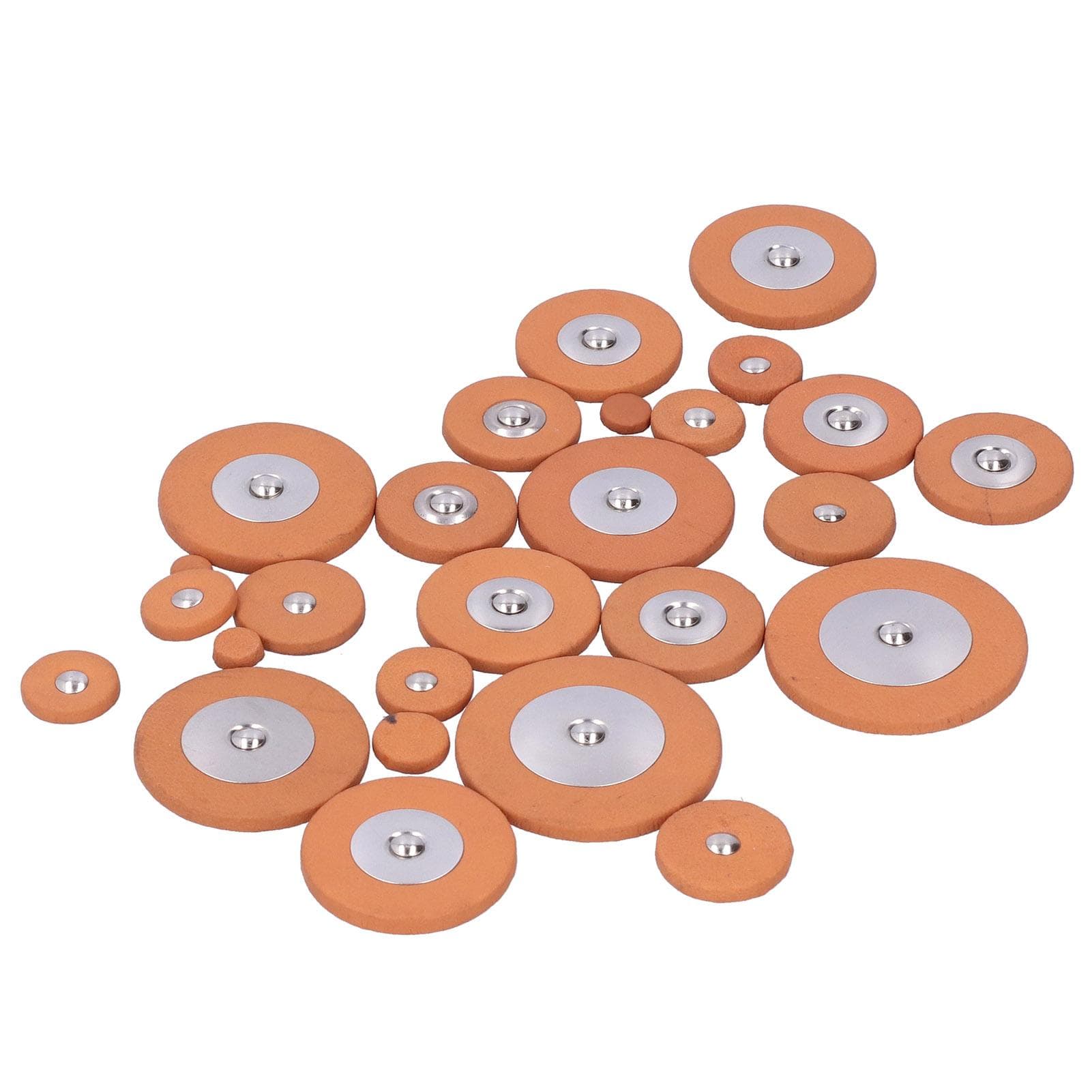 25Pcs Saxophone Pads Brown Sheepskin Sound Hole Resonator Gasket Wind Instrument Parts