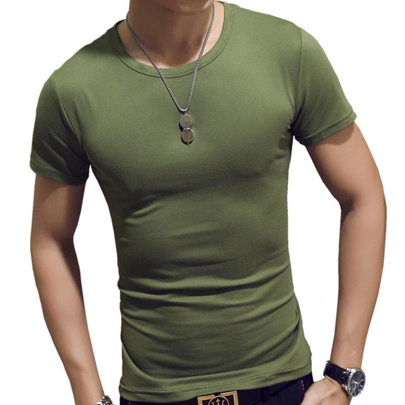 Fashion Slim Men's T-shirt Soft and Comfortable Breathable Cotton Men's Shirt Fitness and Leisure L