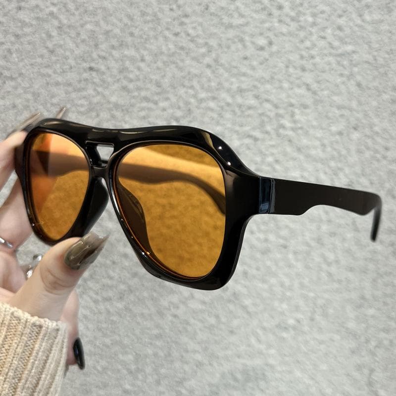 New Cool Square Double Bridge Sunglasses Retro Men Women UV400 Outdoor Driving Glasses Fashion Sunshade Shades 1PC