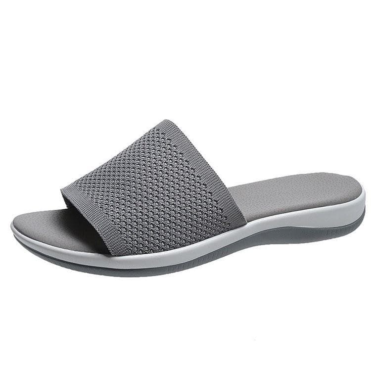 Sandals Women Elastic Force Summer Shoes Women Flat Sandals Casual Indoor Outdoor Slipper Summer Sandals For Beach 36 grey