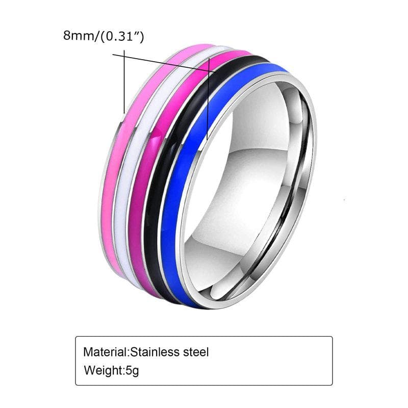 Ring Colorful Rainbow  Ring Jewelry Flag Ring Water Ornament Rainbow Color U.S No. 10
