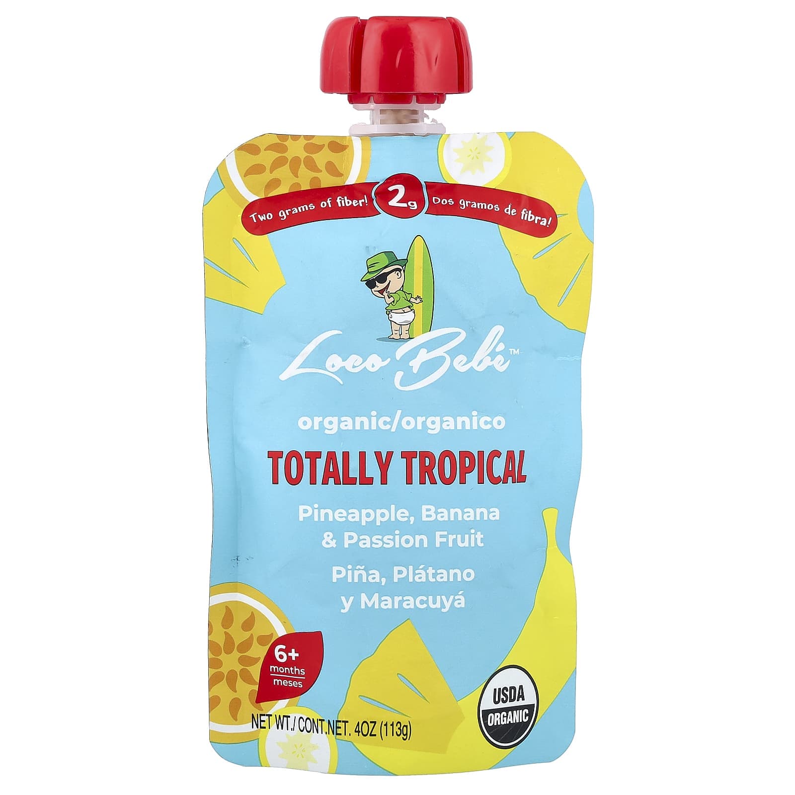 Loco Bebe, Organic Puree, 6+ Months, Total Tropical, 4 oz (113 g)