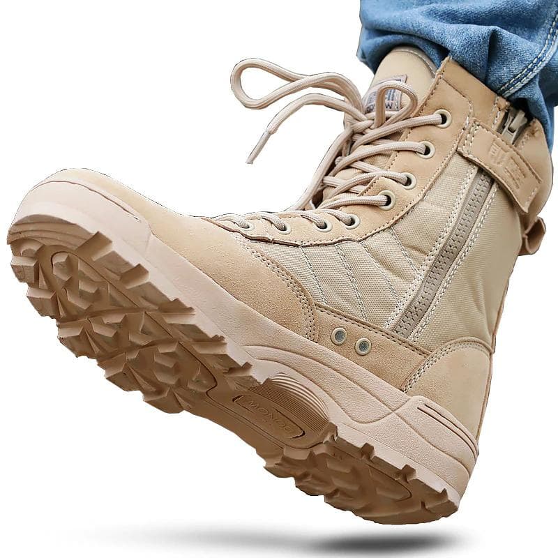 Men Desert Tactical Military Boots Leather Ankle Boots Platform Plus Size Warm Men Shoes Men Footwear 43 khaki
