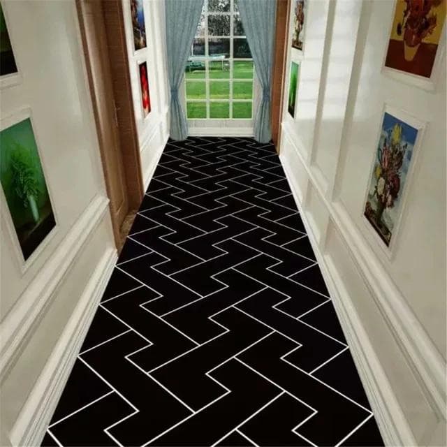 Nordic Style Living Room Hall Carpet Long Hallway Corridor Rugs Kitchen Mat Flannel Anti-slip Doormat National Bedroom Area Rug 70x300cm