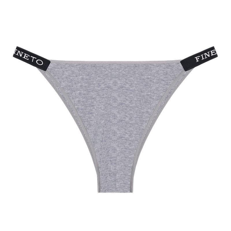 All of Me Women Panty Cotton Briefs Sexy Panties Thong Underwear Solid Color Intimates Lingerie for Woman L grey