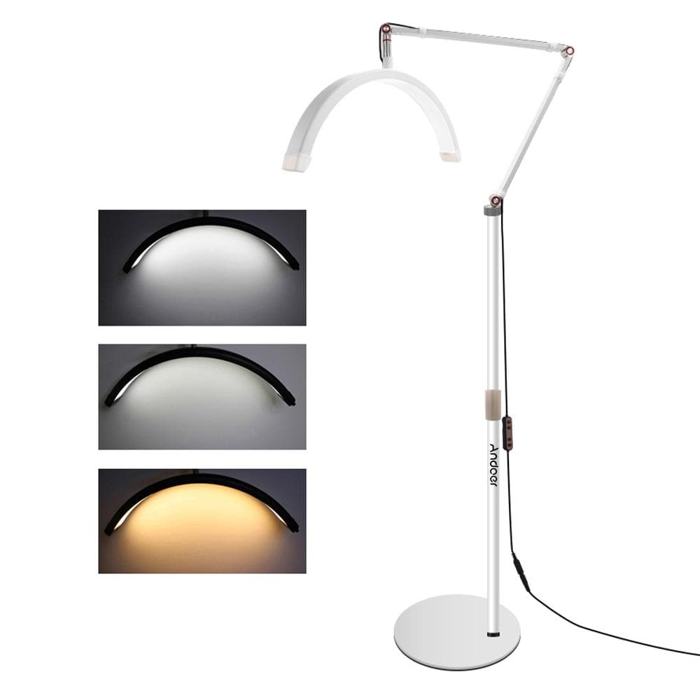 Andoer HDM2X 20W Floor LED Video Light Halfmoon Shaped Fill Light 3000K6000K Dimmable with EU white