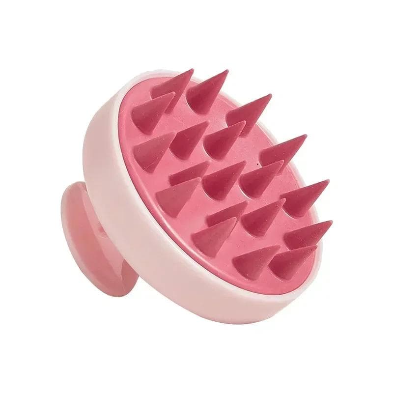 1pc Silicone Shampoo Brush Head Scalp Massage Comb Hair Washing Combs Bath Shower Body Massage Brushes Salon Hairdressing Tools pink