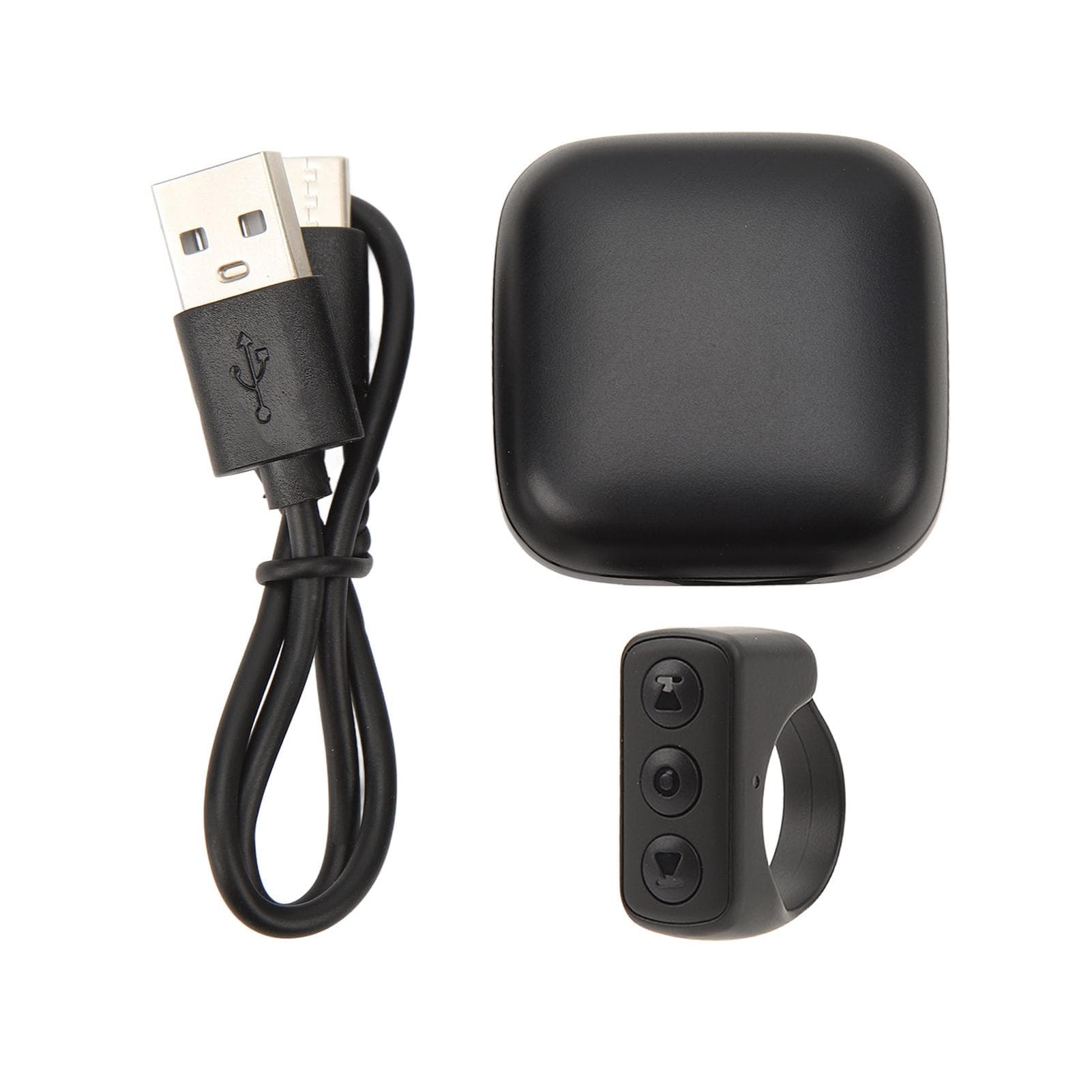 Bluetooth Remote Control Page Turner APP Remote Scrolling Ring Clicker for Cell Phone Black black