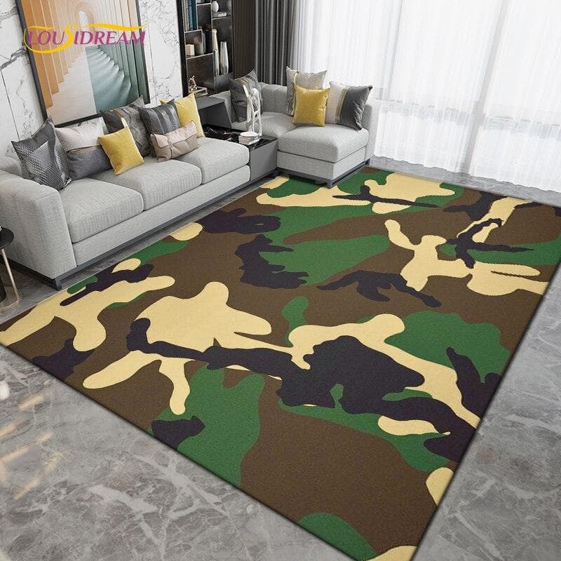 Military Camouflage Carpets for Living Room Bedroom Decorative,Outdoor Camping Rugs,Doormat Kitchen Bathroom Non-slip Floor Mats 60x90cm