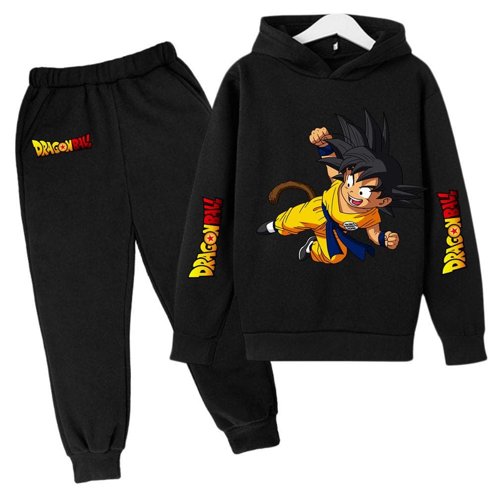 2025 MINISO New Winter Dragon BallHoodies+panrts Kids Clothes Boys Goku Sets for Children Sizes 100-160 Street Suit Kawaii Fashion Tops Anime 160