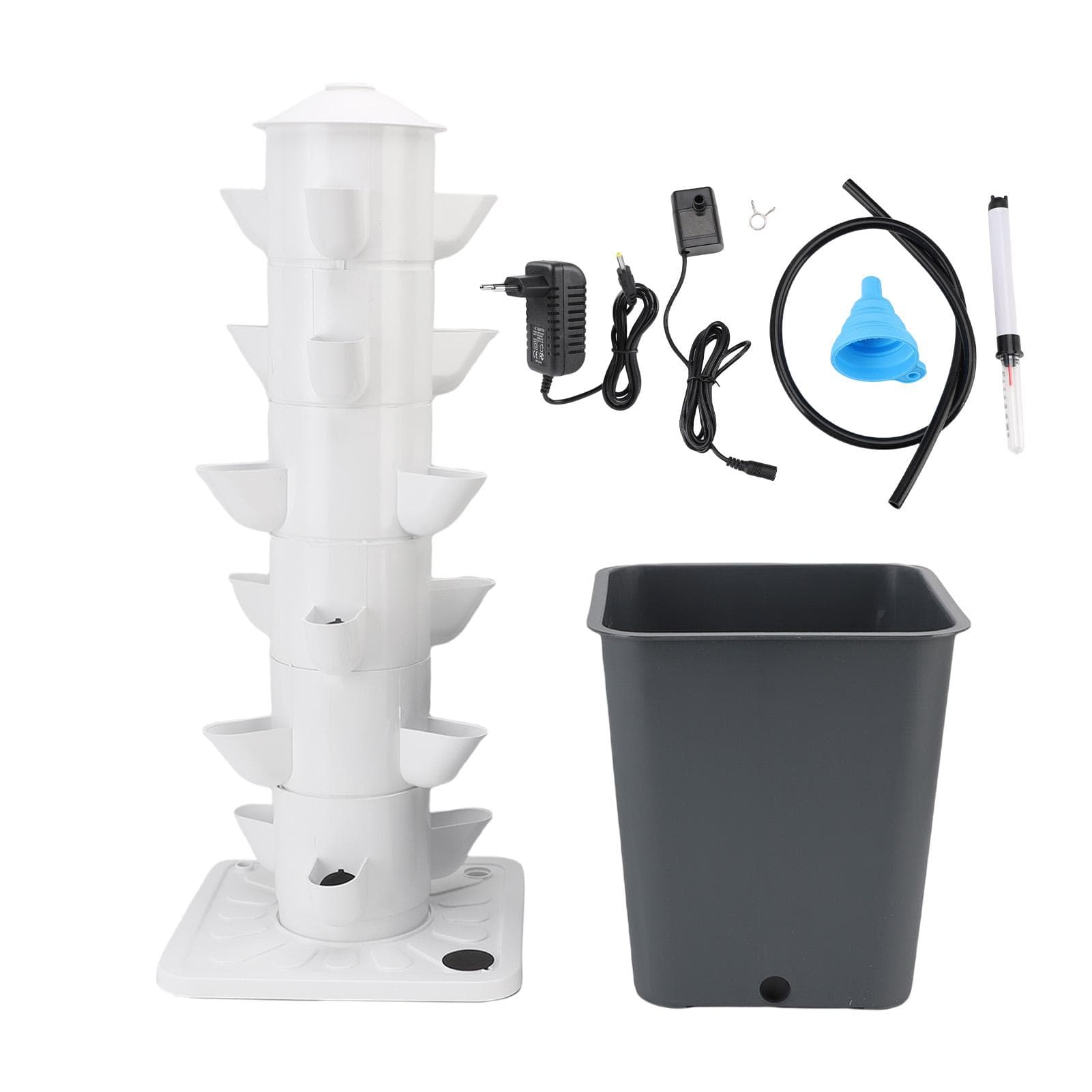 Vertical Hydroponic Growing System Space Saving 18 Hole Hydroponic Tower with 10L Watertank for