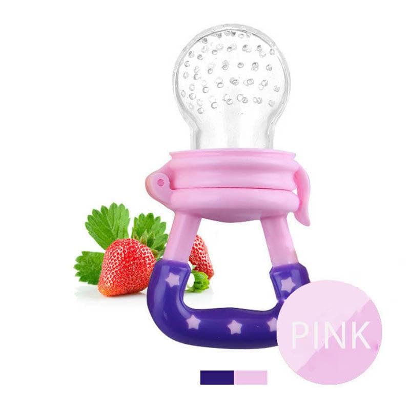 1pcs Fresh Fruit Food Nibbler Baby Pacifiers Silicone Baby Feeder S pink