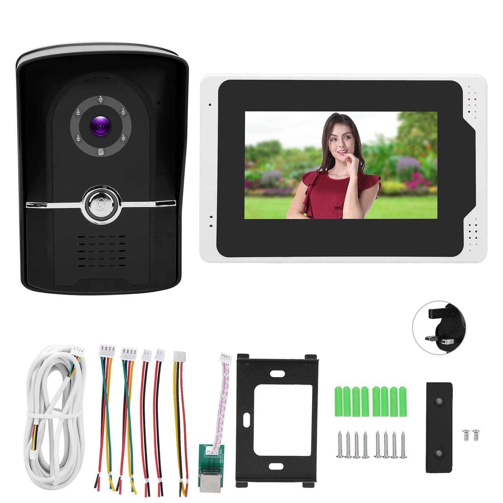 7in 1080P WiFi Video Doorbell Waterproof Intercom TFT Remote Control Night Viewing for TUYA