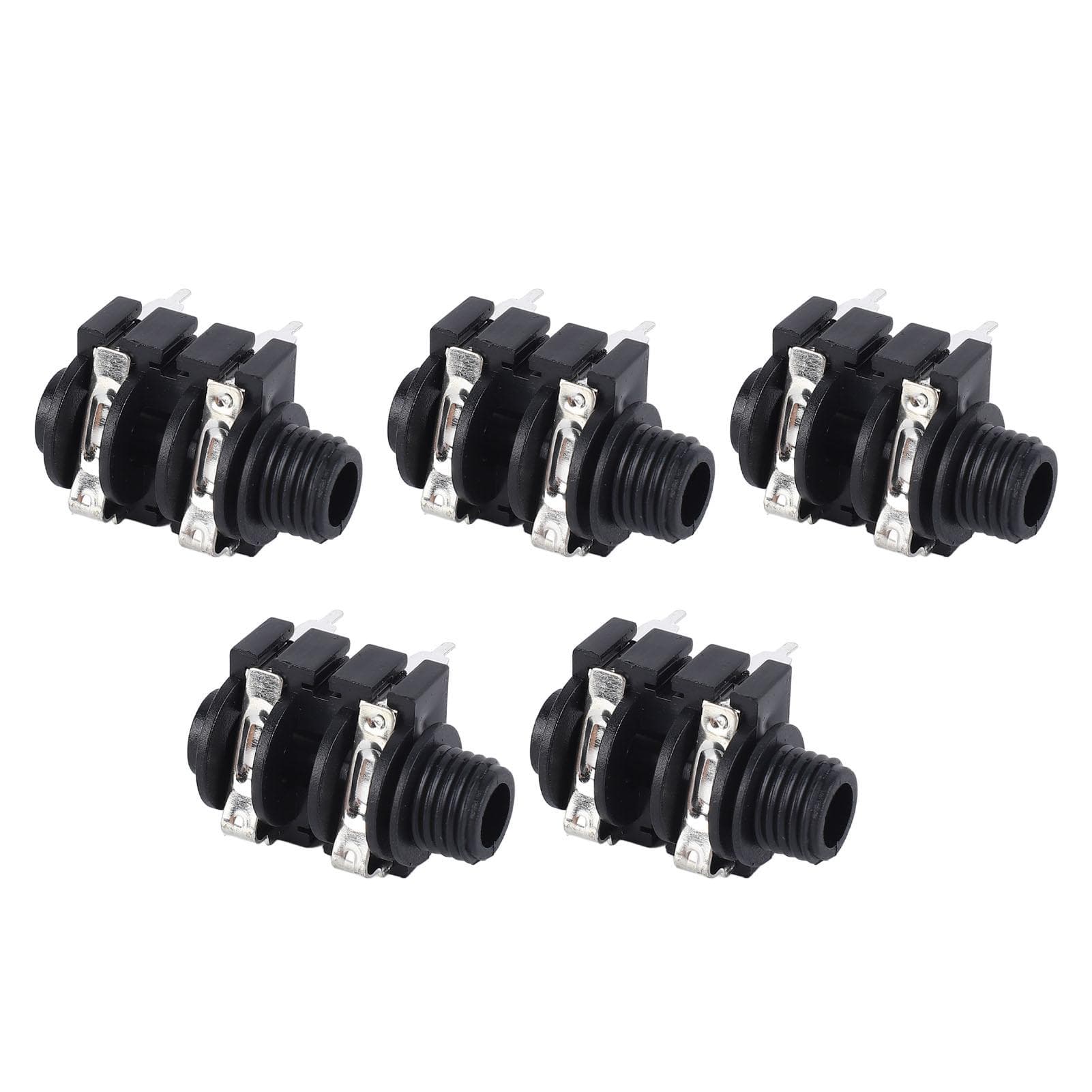5Pcs 6.35mm 4P Stereo Socket 6.5mm Input Stable Transmission Easy Operation for Microphone Electric