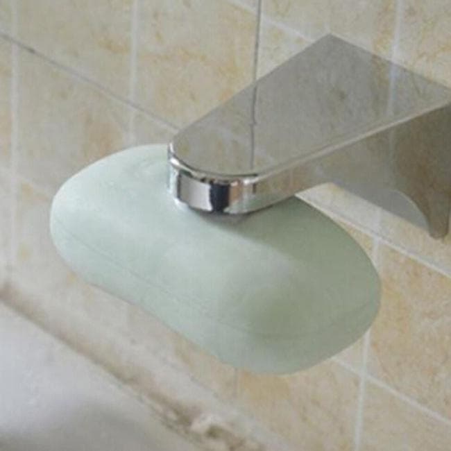 Household Magnetic Soap Holder Container Dispenser Wall Attachment Attachment For Bathroom Soap silver