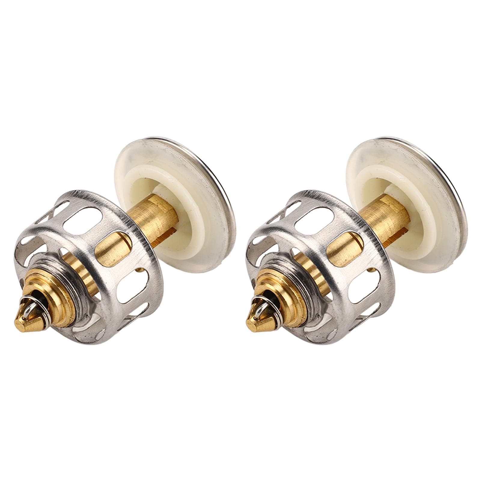 2pcs Sink Drain Stopper Universal Stainless Steel High Resilience Sink Stopper with Anti Clogging