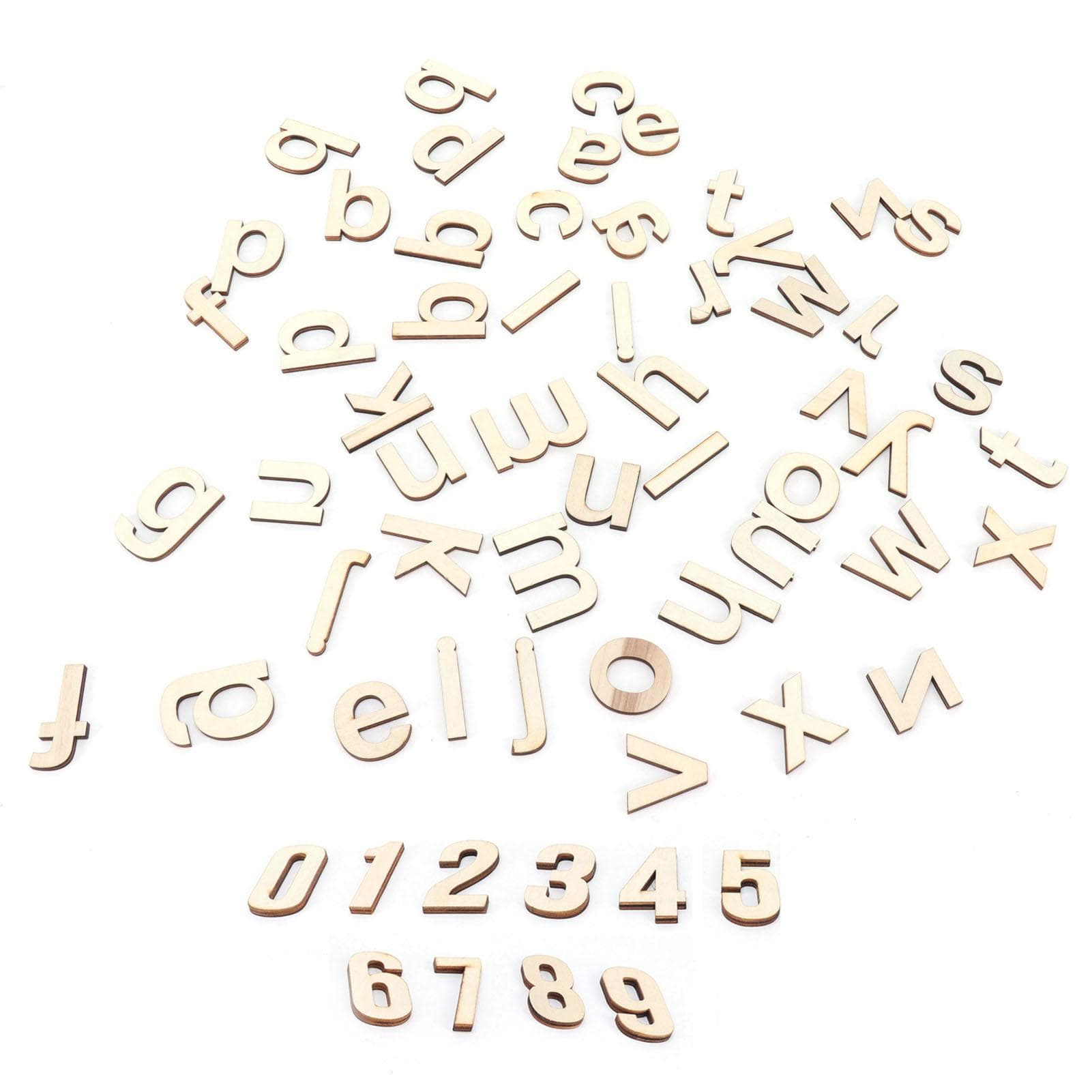 124Pcs Wooden English Letter Shape Chips Decoration Wood Pieces for Home Living Room