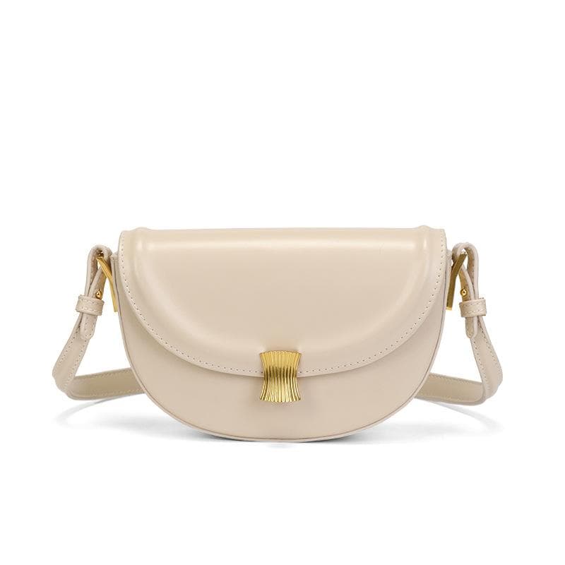 Fashionable and Casual Saddle Bag, Niche Single-shoulder Bag, Semi-round Crossbody Women's Bag, Light Luxury and Simple Underarm Bag