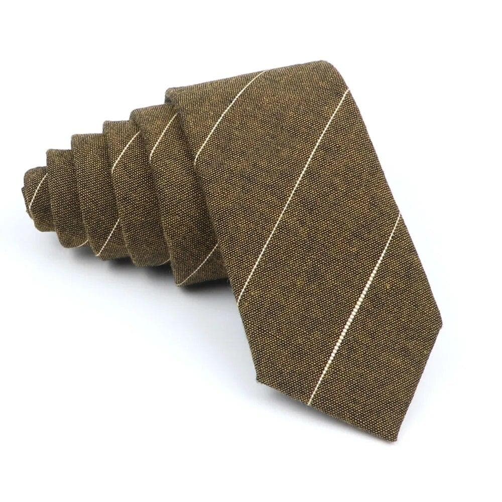 Stylish Cotton Plaid Tie For Men Handmade Narrow Necktie For Business Suit 9
