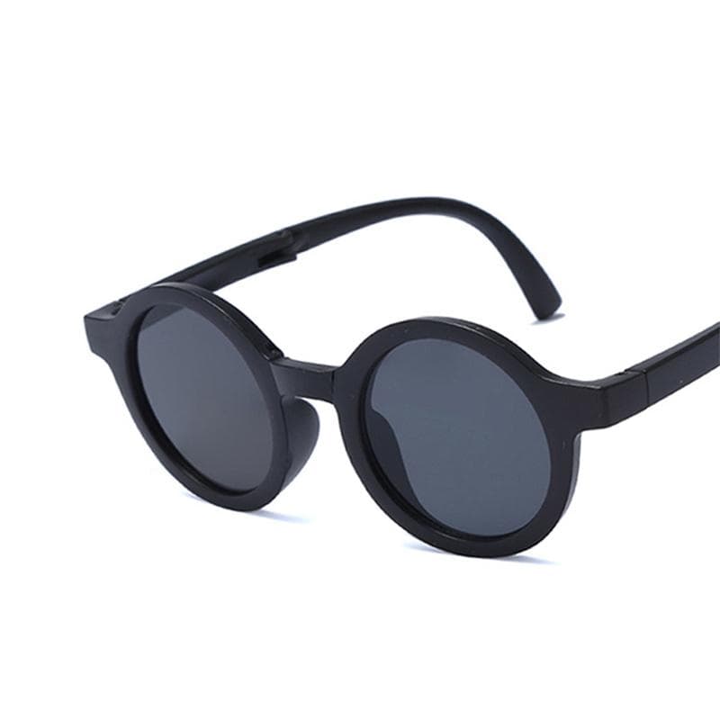 Small Foldable Round Sunglasses Girls Glasses Case Vintage Classic Sun Glasses Boy Portable Eyewear UV400 as picture