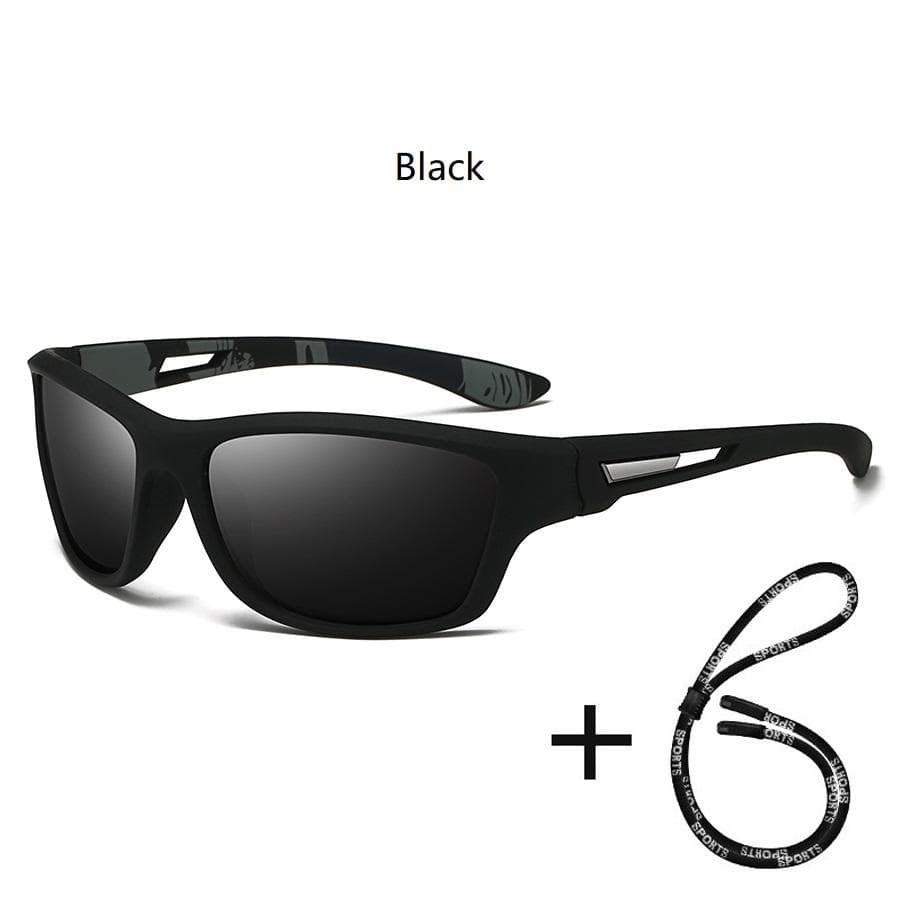 Fashion Sports Sunglasses with Chain for Men Women UV400 Protection Fishing Hiking Cycling Vintage Sport Sun Glasses