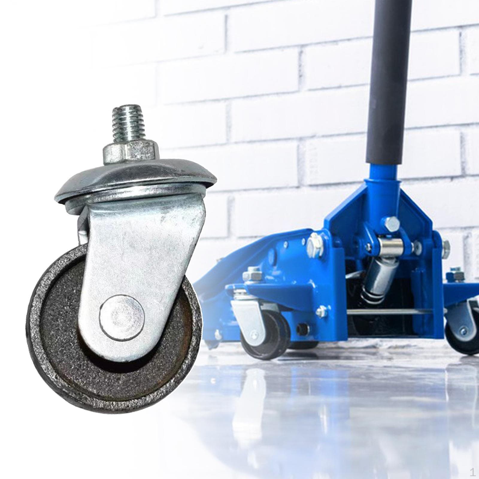 Floor Jack Casters Horizontal Black Wheels 12mm Stem Direct Replace Accessories for 3 Ton Floor Jack