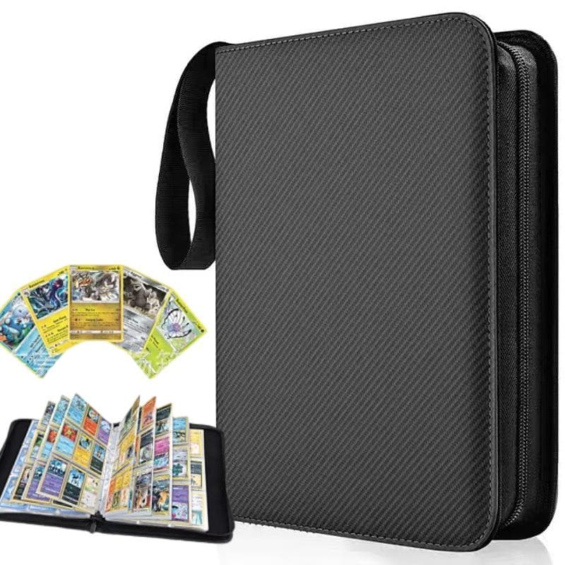900 Pockets Card Binder Sleeves with Zipper, Double Sided Pockets Card Holder Carry Card Case Game card book Collection Pack black