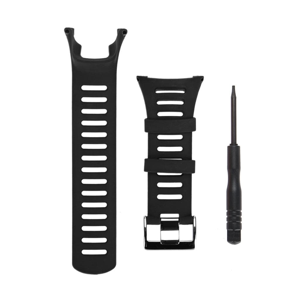 Rubber Wristwatch Strap Watchband for Suunto Ambit1/2/3 Watch (Black Silver) white