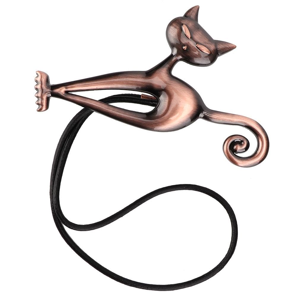 Household Cute Cat Magnetic Window Curtain Clips Buckle Belt Tieback Home DecorationRed Bronze rose gold