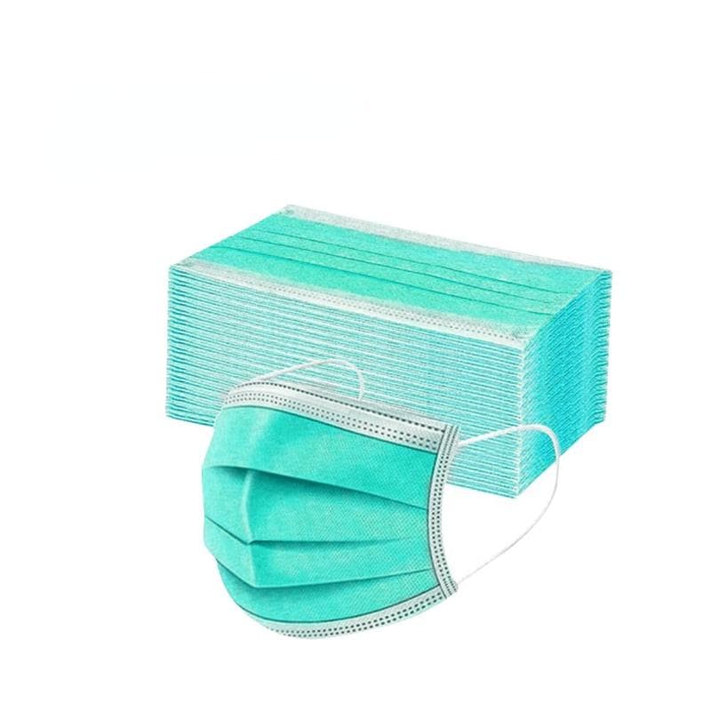 50-200PCS Adult Disposable Non-woven 3-layer Filter Mouth Mascarillas Face Mask Breathable Multicolor Mask 100pcs light green
