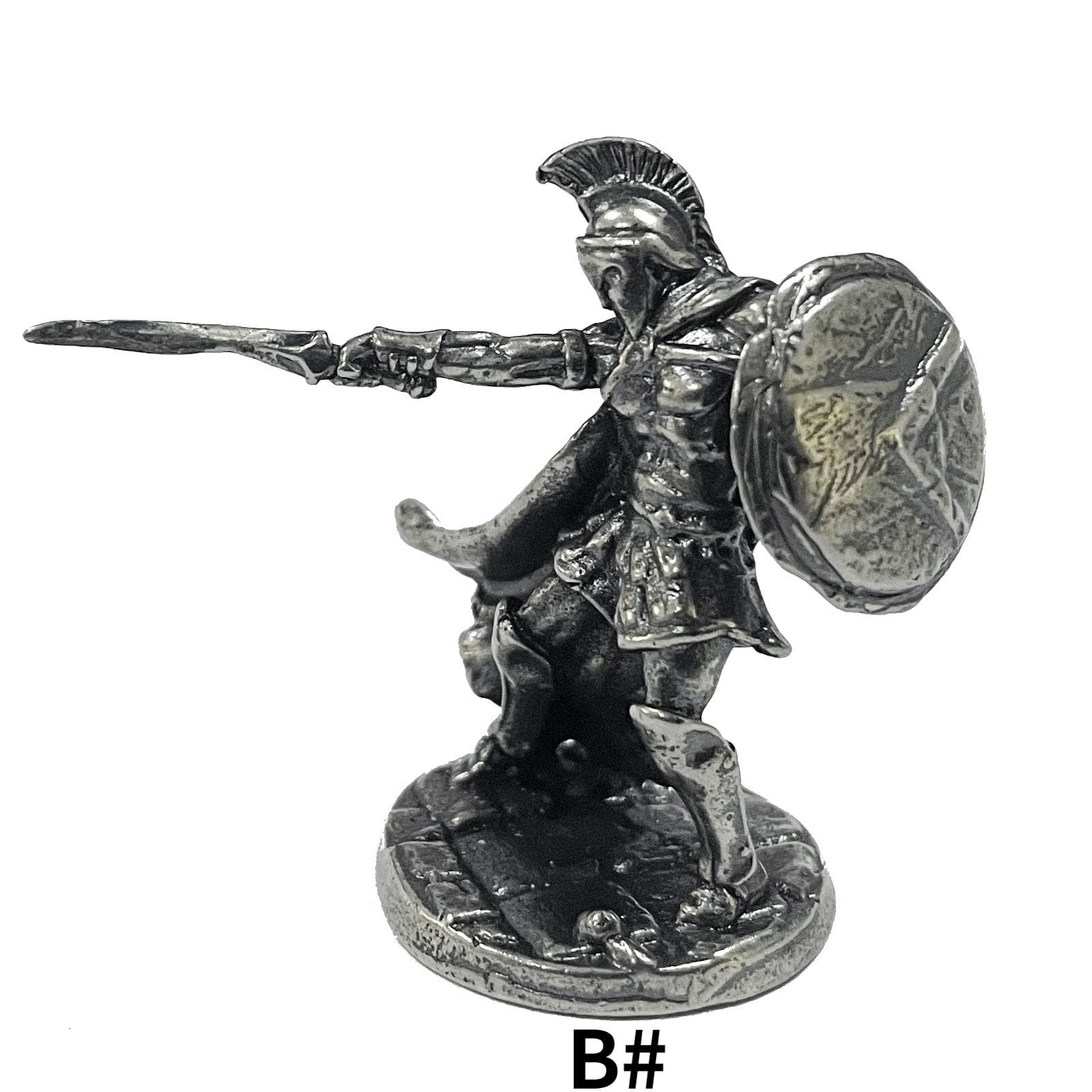 1pcs Ancient Spartan Rome Soliders Figurines Miniatures Vintage Metal Soldiers Statue Desktop Ornament Gift B