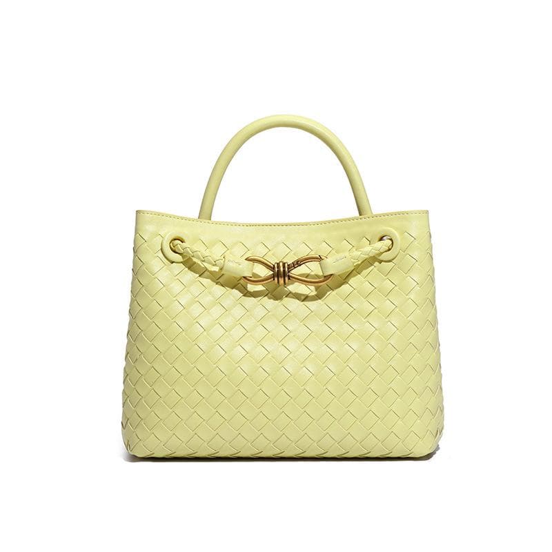 Fashionable and Niche Hand-held Women's Bag with A Bow, Hand-woven Metal, and A Casual, Large-capacity Single-shoulder Crossbody Bag