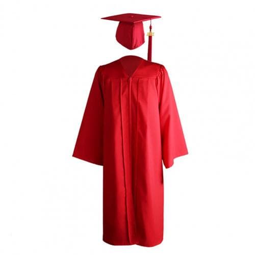 2021 Adult Graduation Gown Long Sleeve University Academic DresS Zip Closure Plus size Graduation Gown Robe Mortarboard-Cap M