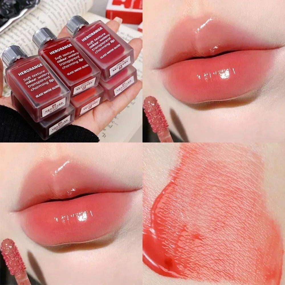 1Pcs Mirror Water Light Lip Gloss Lip Glaze Moisturizing Long Lasting Liquid Lipstick Sexy Red Lips Makeup Cosmetics
