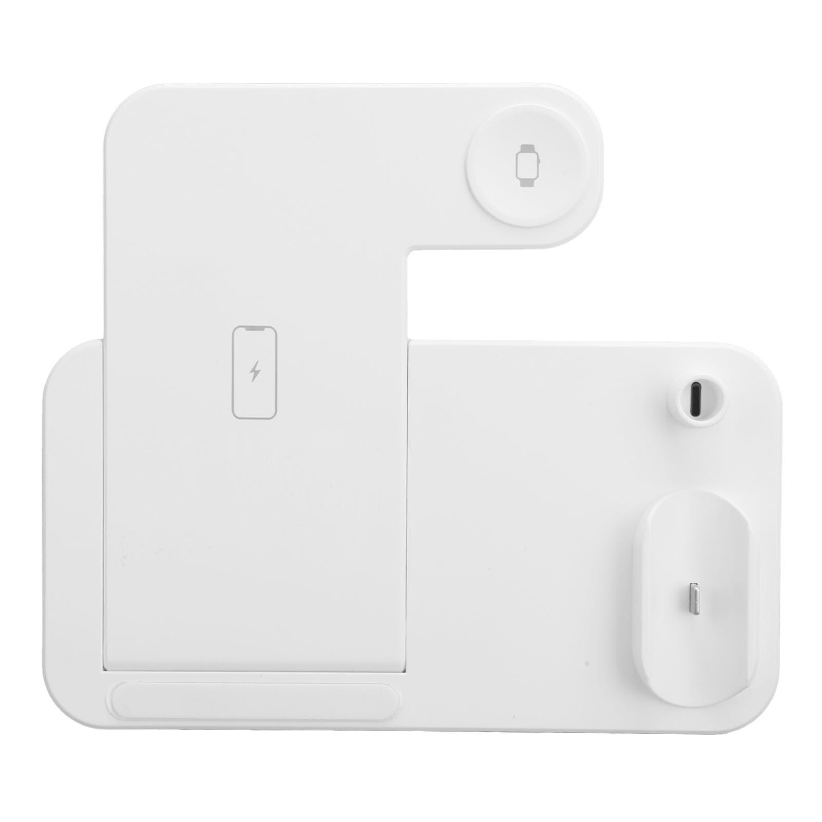 4‑In‑1 Foldable Wireless Charger Fast Charging Dock Station for Mobile Phone Watch EarphoneWhite white