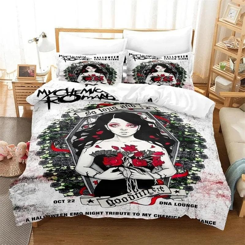 3D Printed My Chemical Romance Bedding Sets exquisite bed supplies set duvet cover bed comforter set luxury birthday gift 70x133cm 2pcs