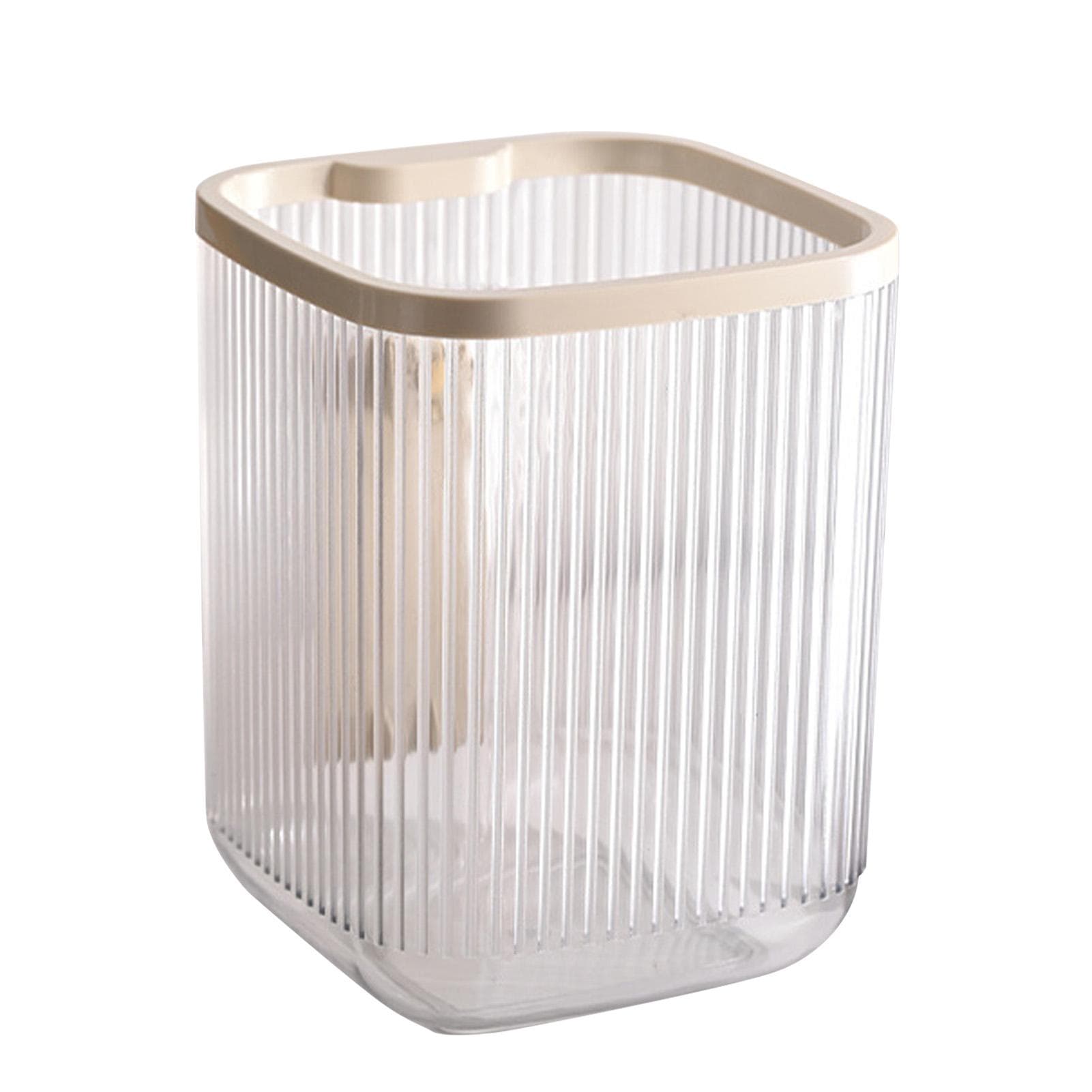 Desktop Trash Can Multi Functional Plastic Mini Garage Bin for Bedside Desk Office Table Cream