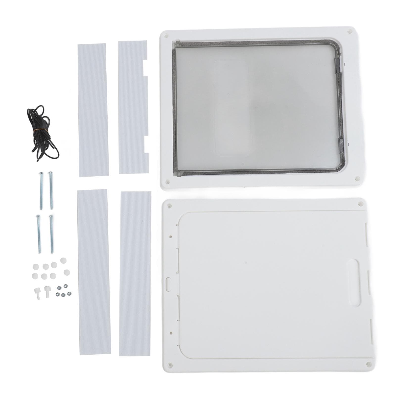 Pet Flap Door Noiseless 2 Way Weather Resistant Interior Exterior Cat Dog Door for Pet Crate Large Size