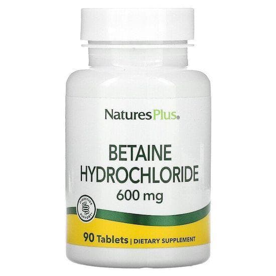 Nature's Plus- Betaine Hydrochloride, 600 mg, 90 Tablets