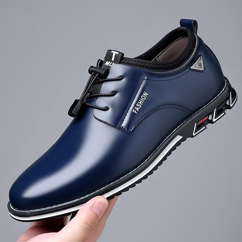 Men's Fashion Casual Leather Shoes Business Suit British Style Casual Shoes 41 blue