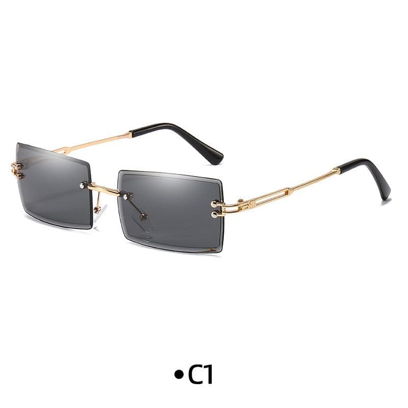 1PC frameless street photography sunglasses cut edge square design fashionable small PC sunglasses for women men
