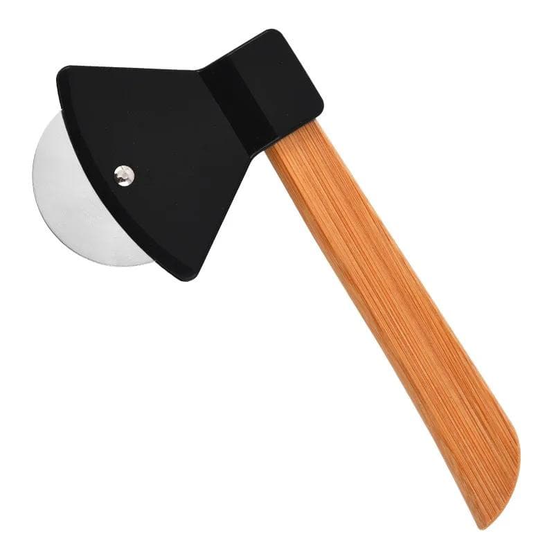 Stainless Steel Axe Pizza Knife Single Wheel Pizza Cutter Creative Kitchen Baking Tool black